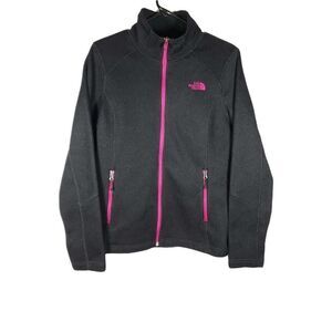 The North Face Women's Canyonwall Small Black Pink Full Zip Softshell Jacket